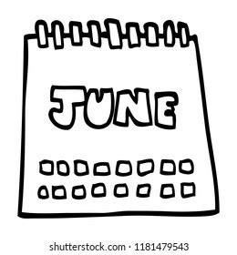 Line Drawing Cartoon Calendar Showing Month Stock Illustration