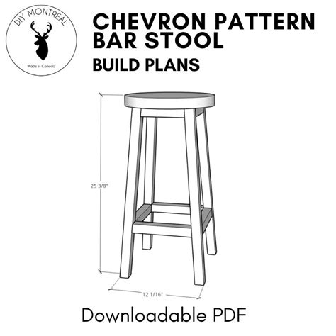 Chevron Pattern Bar Stool | PDF Build Plans | DIY Montreal