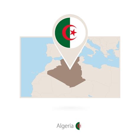 Mapa Rectangular De Argelia Con El Icono De La Algeria Vector Premium