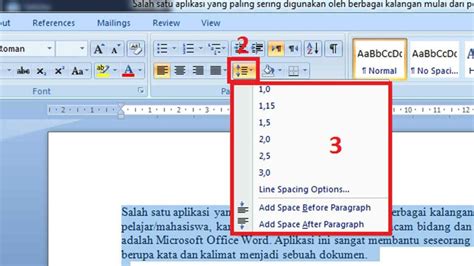 Cara Mengatur Jarak Baris Atau Line Spacing Di Ms Word Lengkap Dengan