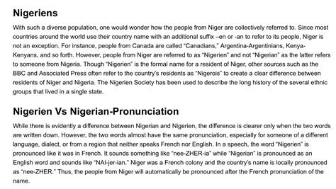 The differences between Nigeria and Niger