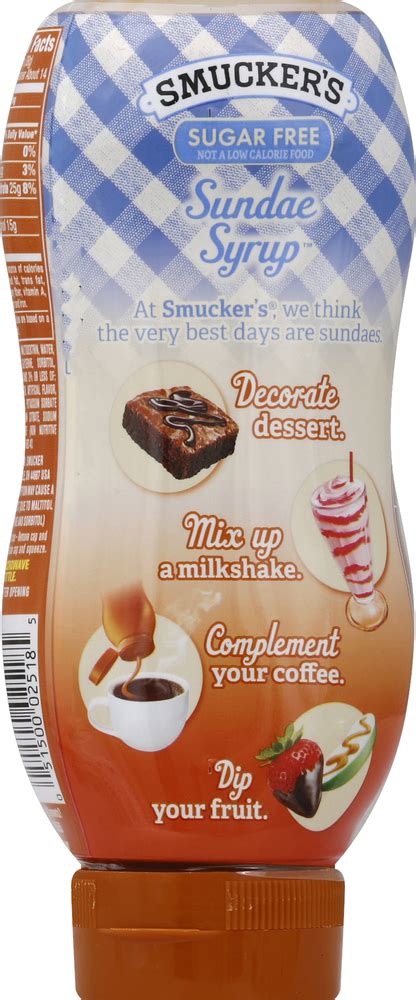 Smuckers Sundae Syrup Flavored Syrup Caramel Sugar Free Planogram Back