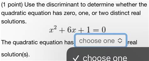 [answered] Use The Discriminant To Determine Whether The Quadratic