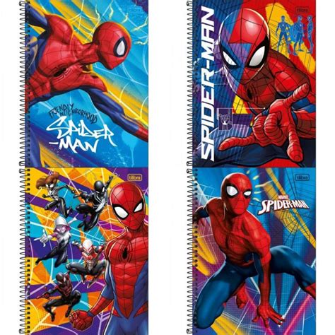 Folha 200mm X 275mm É A4 - Caderno Universitário A4 200mm x 275mm 80 folhas Spider Man Tilibra ...