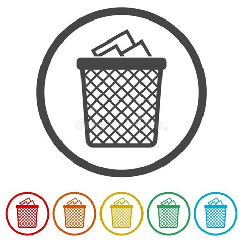 Vector El Icono De La Basura Y De La Basura De La Papelera De Reciclaje