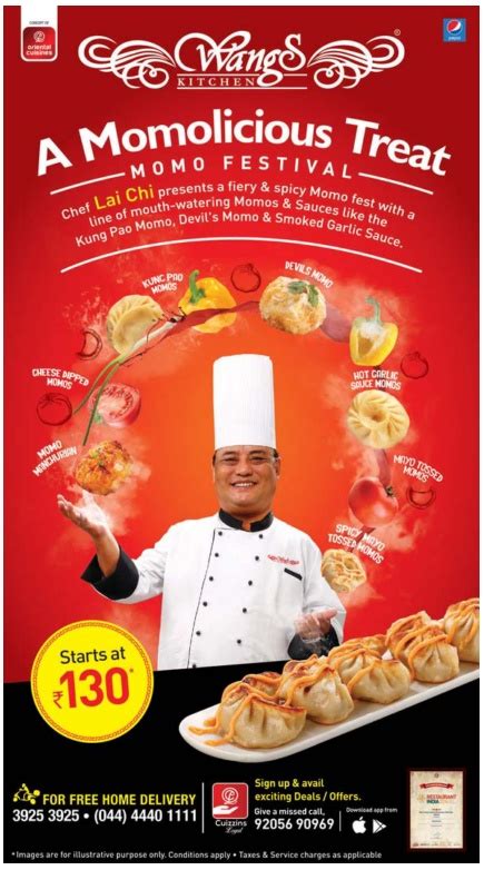 Wangs Kitchen A Momolicious Treat Momo Festival Ad - Advert Gallery