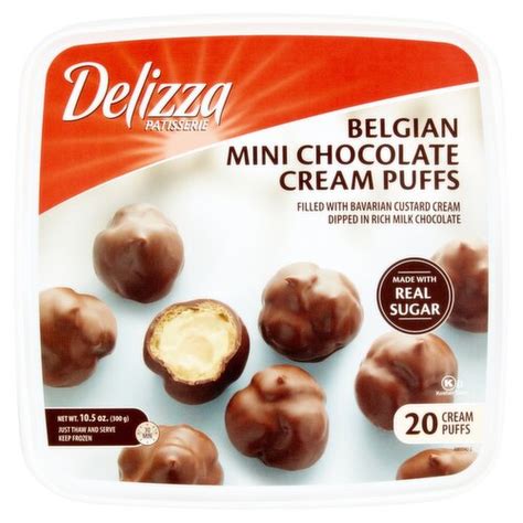 Delizza Patisserie Belgian Mini Chocolate Cream Puffs Count