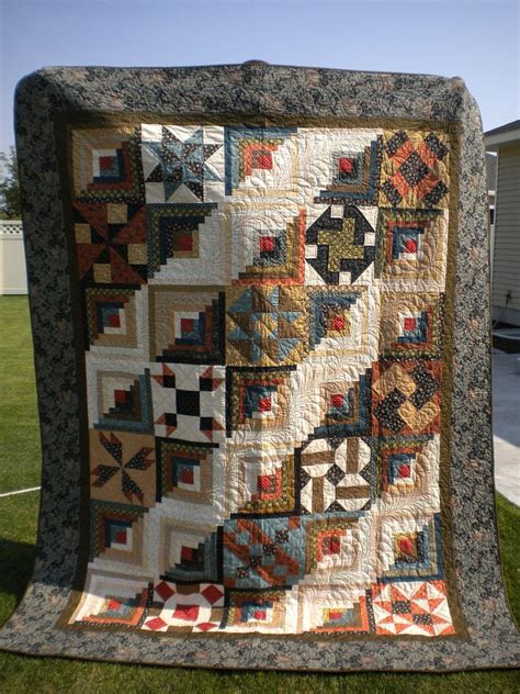 Award Winning Log Cabin Sampler Quilt 80x100 With Civil War Etsy