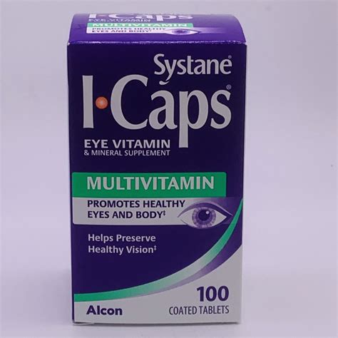 Systane Icaps I Caps Eye Multivitamin Mineral 100 Coated Tablets Exp 1