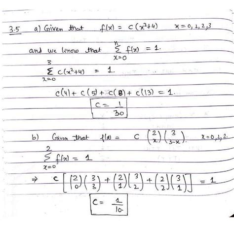 Determine The Value C So That Each Of The Following Function Can Serve