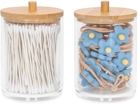 Municipal Wood Qtip Holder Cotton Ball And Swab Holder Organizer With