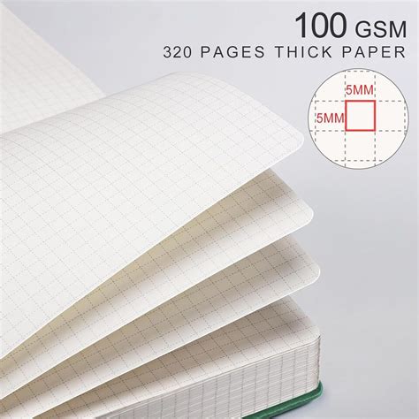 Emshoi Graph Paper Notebook Pages A Hardcover Graph Darkgreen