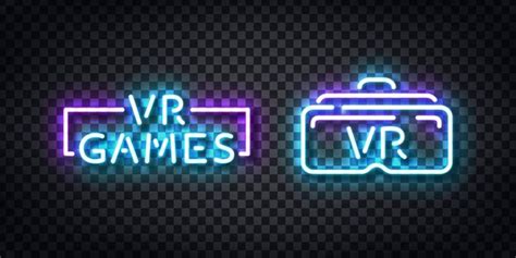 Premium Vector Set Of Realistic Isolated Neon Sign Of Vr Games