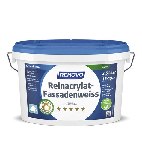 Renovo Reinacrylat Fassadenweiss Matt Weiss Hagebau De