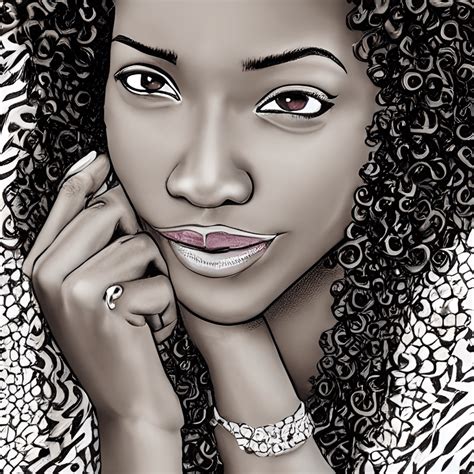 Hiper De Dibujos Animados Realistas De Mujeres Afroamericanas