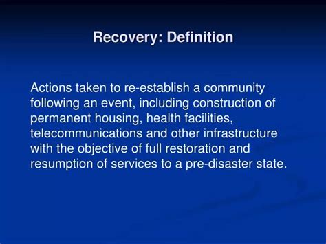 Ppt Recovery Definition Powerpoint Presentation Free Download Id