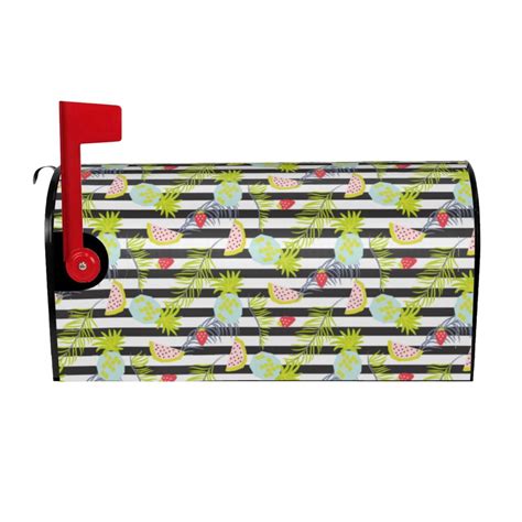 Sigee Striped With Palm Tree Branches For Mailbox Cover Magnetic