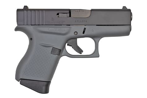 Glock 43 9mm Single Stack Pistol Witih Gray Cerakote Grip Frame