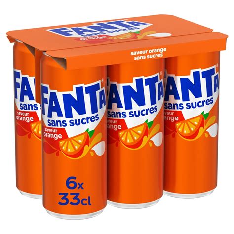 Fanta Soda Orange Sans Sucre 6x33cl Socdestockagealimentaireautreproduit