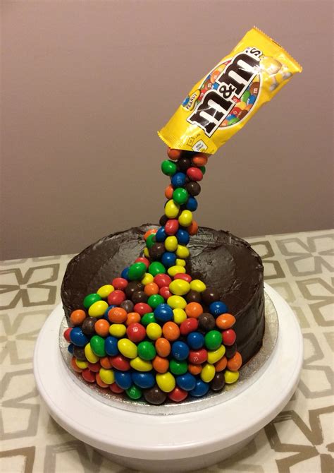 My Attempt At An Anti Gravity Cake Birthday Cakes Bday Anti Gravity Cake M M Candy Cake