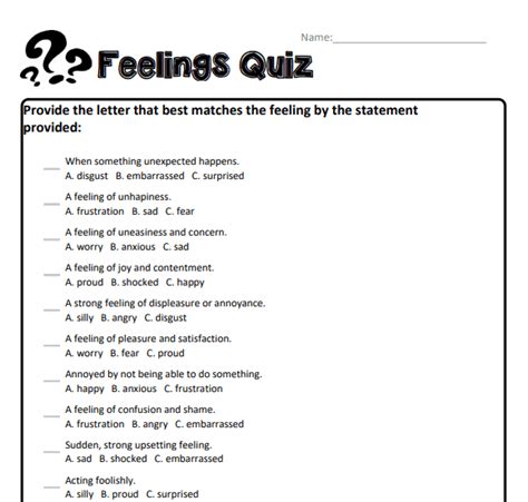 12 Educational Worksheets About Feelings And Emotions Teaching Expertise