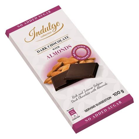 Indulge Dark Chocolate Almond Slab G Pnp