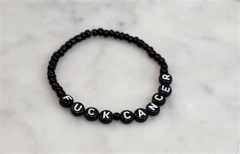 Fuck Cancer Bracelet Cancer Awareness Seed Bead Bracelet Etsy