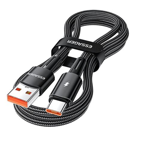 ᐉ Кабель ESSAGER 120W Data Cable USB to Type C 6A 2m Black