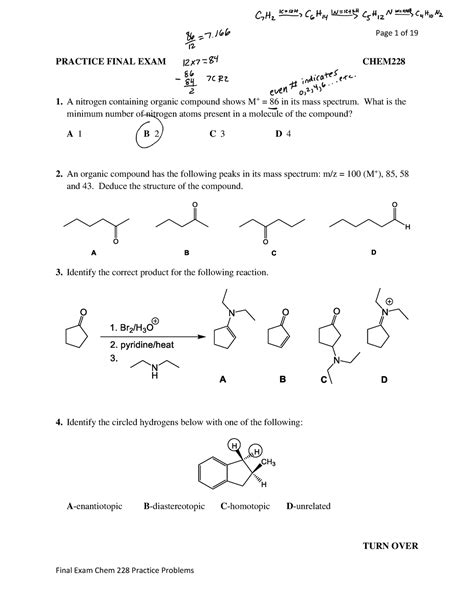 228 Practice Final Exam PRACTICE FINAL EXAM CHEM A Nitrogen