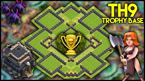 Greatest Th9 [town Hall 9] Trophy Base W Replays Anti Giants Clash Of Clans Base Build