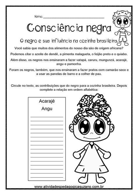 Atividades Sobre Consci Ncia Negra Sobre A Consci Ncia Negra