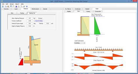 Counterfort Retaining Wall Design Example Using ASDIP RETAIN