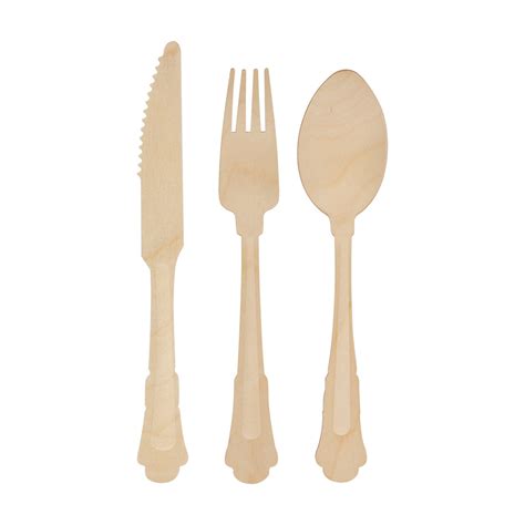 Wooden Cutlery Set for 4