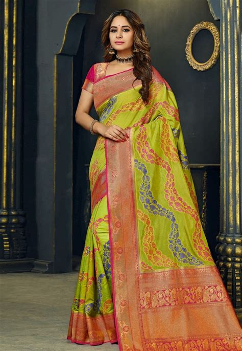 Green Banglori Silk Saree With Blouse 168485