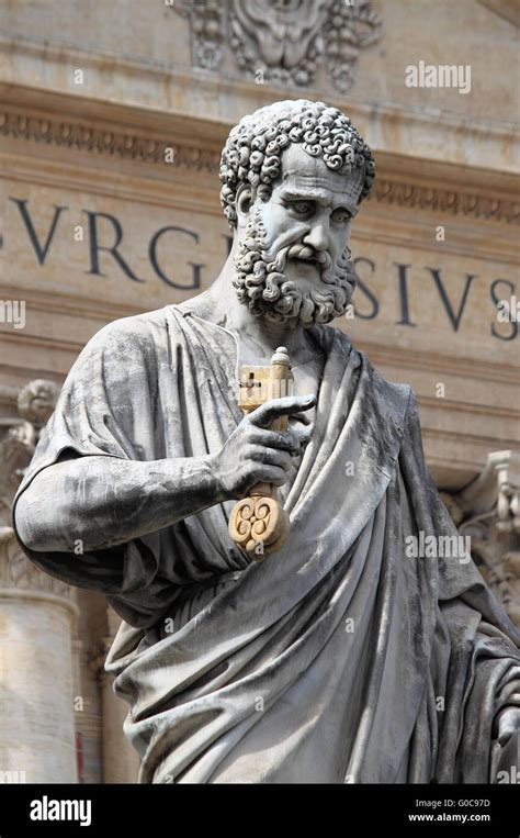 Statue Of Saint Peter The Apostle In Vatican City State Stock Photo