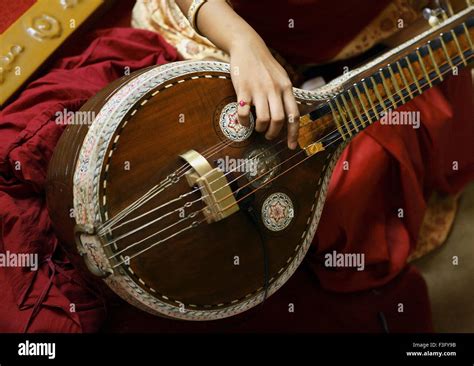 Lady playing veena south Indian musical instrument in religious ...