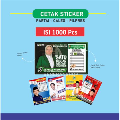 Jual Cetak Stiker Caleg Partai Kampanye 8x13 Kota Tangerang Selatan