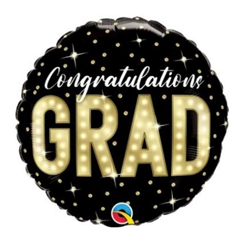 Qualatex Congratulations Grad Black And Gold 18 21556