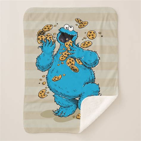 Cookie Monster Crazy Cookies Sherpa Blanket Zazzle Crazy Cookies