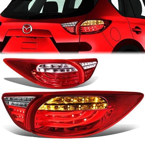 13 16 Mazda CX 5 LED Rear Brake Tail Lights Red Clear Housing Tail