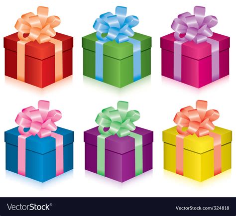 Colorful Gift Boxes Royalty Free Vector Image Vectorstock