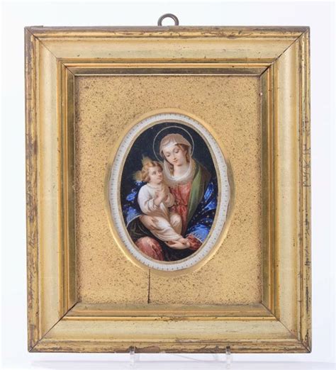 Miniatura Raffigurante Madonna Con Bambino Xix Secolo Asta