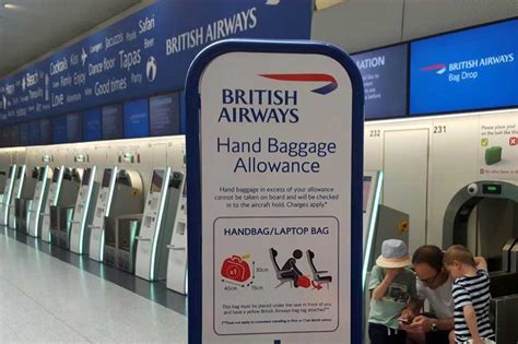 British Airways Hand Baggage Allowance Sign Terminal 3 Heathrow