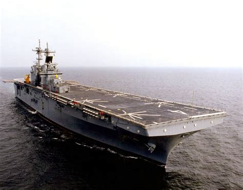 An Aerial Starboard Bow View Of The Wasp Class Amphibious Assault Ship Multipurpose Uss Boxer