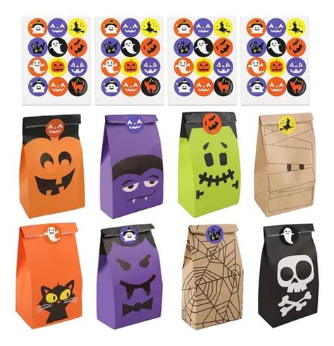 48 Bolsas Halloween Dulces Galletas Regalo Fiesta Decoracion Meses