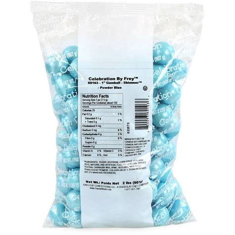 Sweetworks Celebration By Frey Powder Blue Shimmer Gumballs 2 Lbs