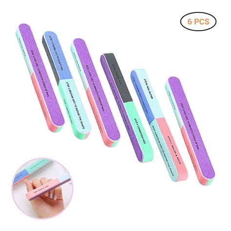 6 Pcs Popular Nail Art Manicure 7 Ways Durable Shiner Buffer Buffing