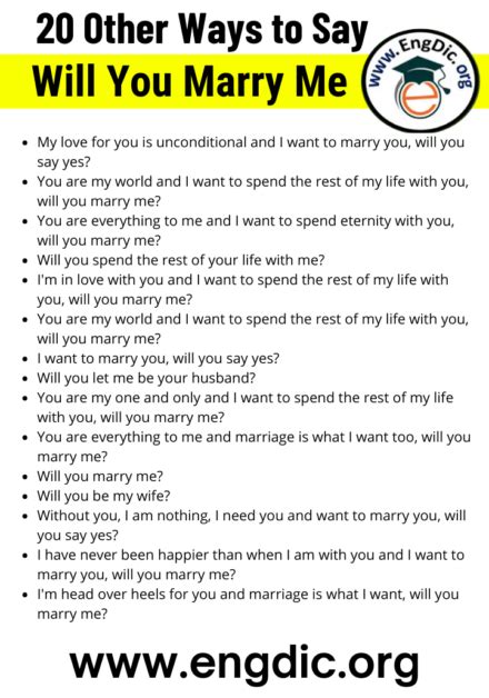 220 Other Ways To Say Will You Marry Me EngDic