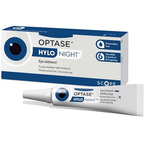 OPTASE Hylo Night Dry Eye Ointment - Preservative-Free Gel for ...