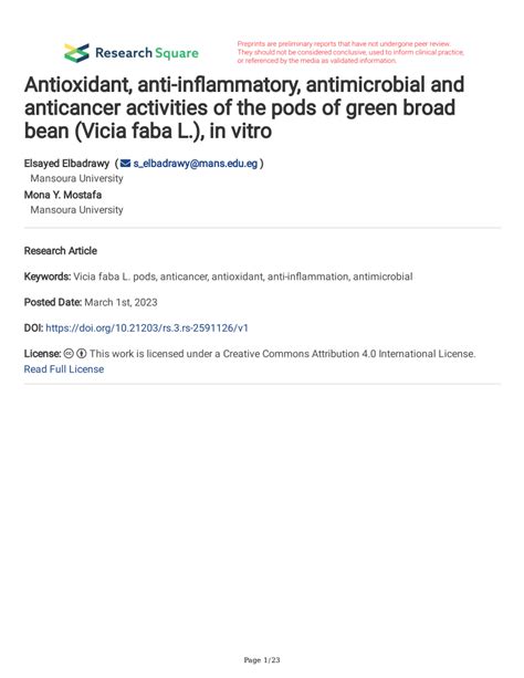 PDF Antioxidant Anti Inflammatory Antimicrobial And Anticancer